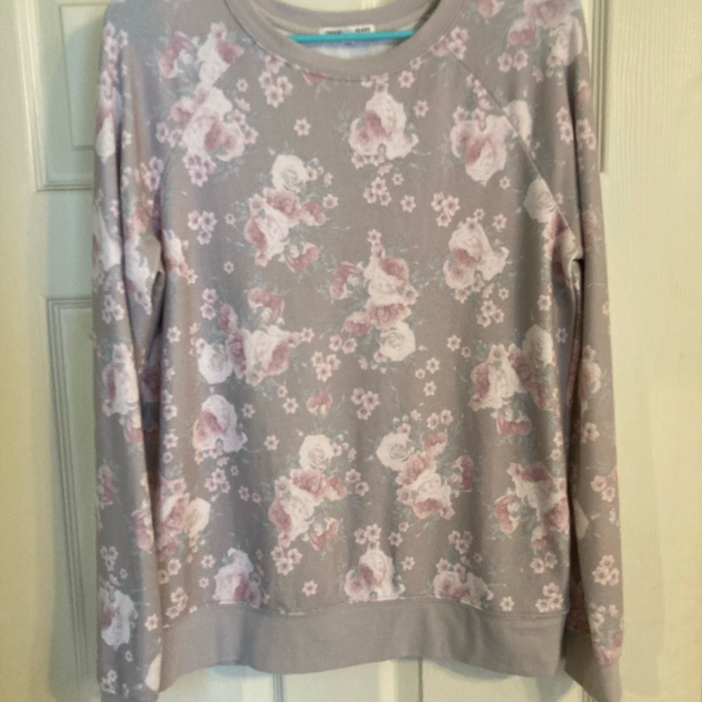 Women’s Medium Grayson Threads Soft Neutral Floral Sweatshirt